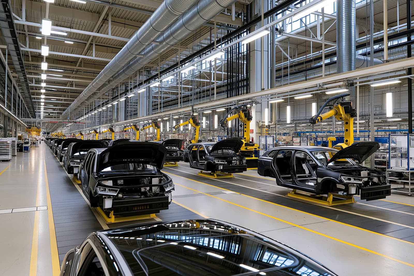 Des bras robotisés se sont arrêtés au-dessus de carrosseries de voitures inachevées sur une chaîne de montage Volkswagen, alors que le conflit concernant les fermetures d'usines VW se poursuit.